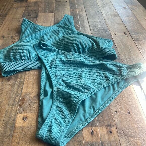 NWT Nike Women's High Waist Bikini Bottoms and Top in Size XL - Picture 1 of 6
